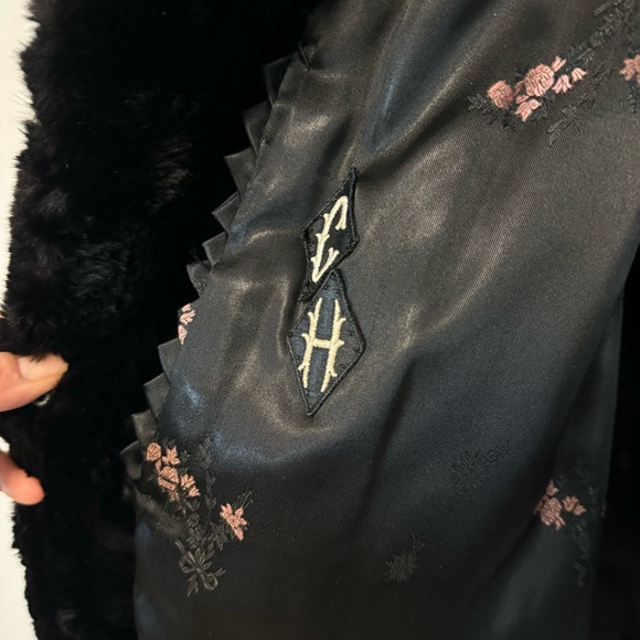 Vintage Real Fur Coat Black Beaver Muskrat Large Morris Furs Limited Mob Wife - Picture 7 of 12